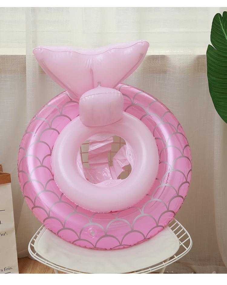 Pink Bow 3D Baby Inflatable Swim Ring with Handle and Seat