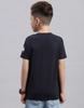 MONTE CARLO Jungen Dunkelblau bedrucktes Rundhals-T-Shirt
