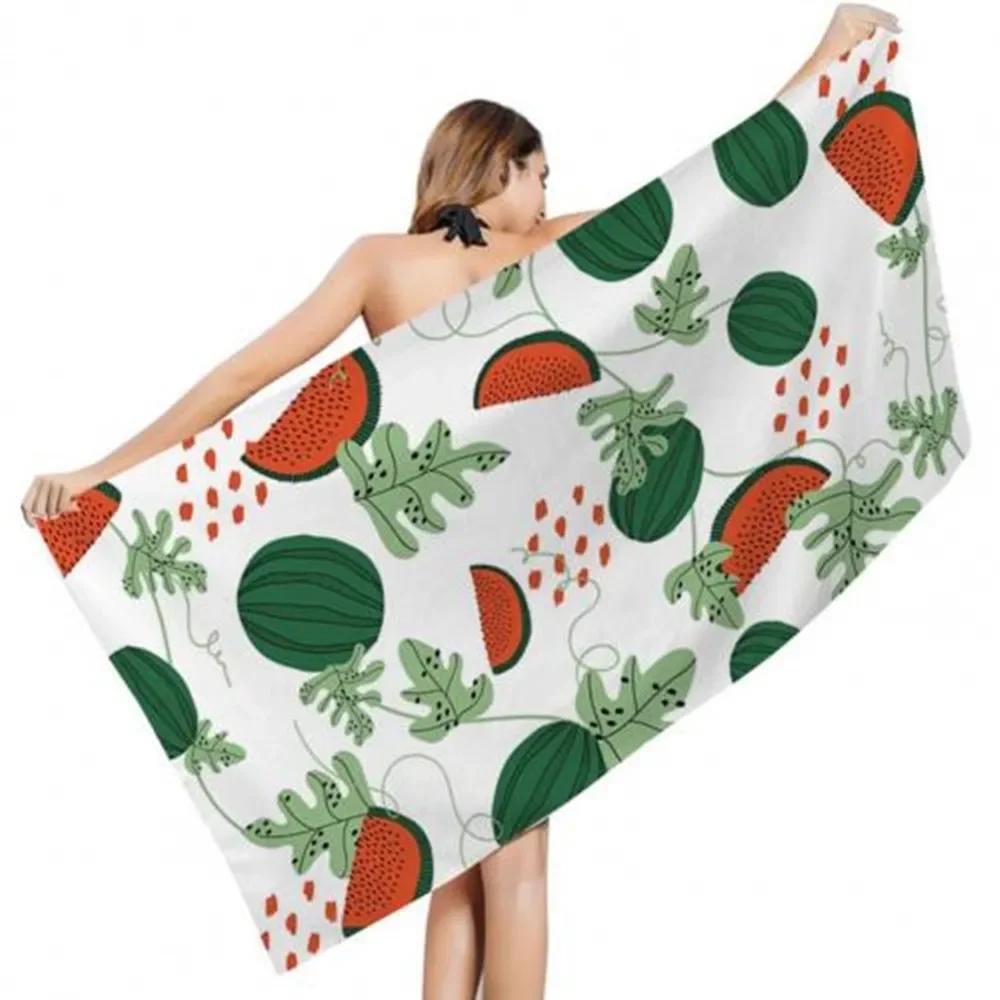 Watermelon Beach Towel Quick Dry Water Absorbing Pattern Sand Free Portable Washcloth Yoga Mat For Beach Travel Camping Women