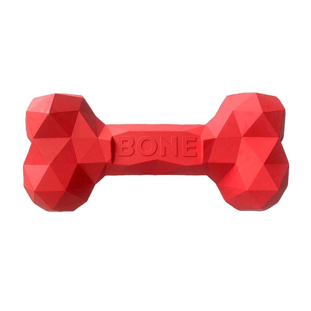 Rubber Simple Eco-Friendly 5cm Ball Bone Shape Design Multi-functional Pet Dog Chew Toy for Bite Training Chewing Resistance