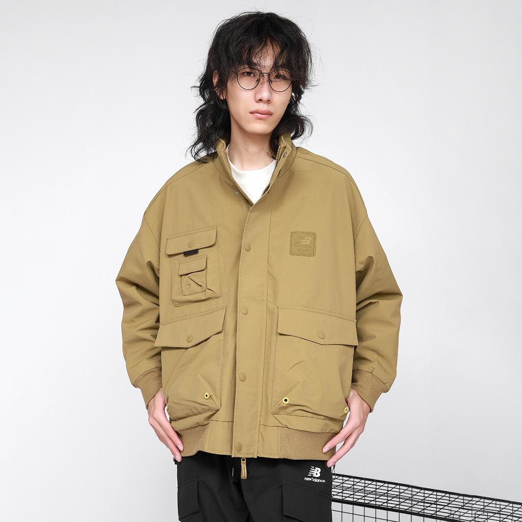 New Balance Multiple Pockets Cargo Windproof Sports Logo Jacket Dark Brown Unisex AMJ13384-OV