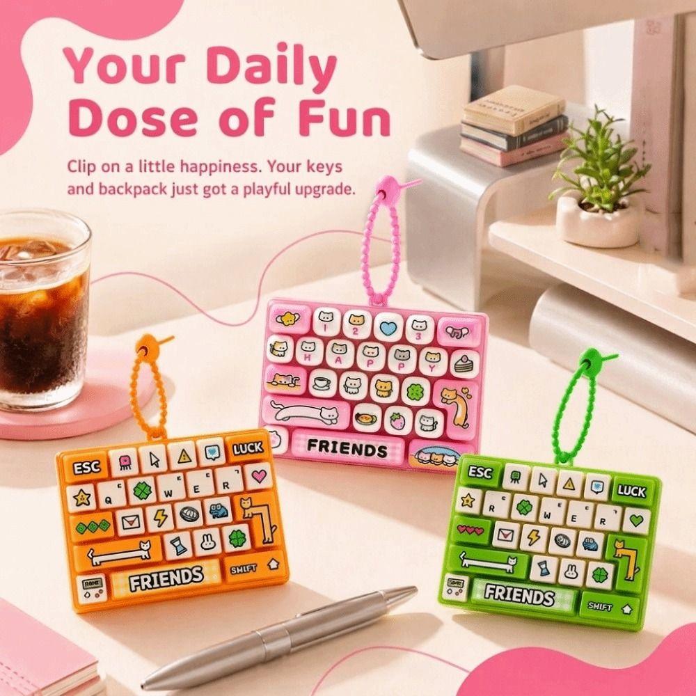 Creative 26 Keys Keyboard Fidget Keychain 26 Keys Keyboard Keychain  Party Favor Gift
