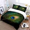 "Elegant Peacock Feather Set Décor"  Kid's and Adults' Bedroom Decor, Exquisite Three-piece Bedding Set Gift