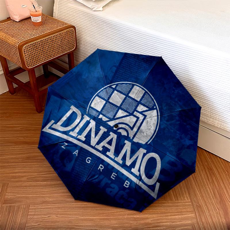 GNK Dinamo Zagreb pattern, automatic folding umbrella, portable and foldable design, 8 ribs, a Christmas or birthday gift.