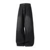 Washed distressed straight loose-fit men's jeans, new four-season vintage silhouette, trendy casual long pants