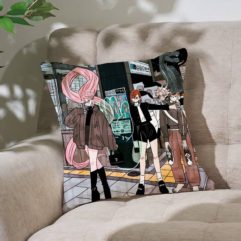 Anime Dandadan Kissenbezug Kissenbezug Weich Niedlich Dekokissenbezug Für Auto Sofa Kissenbezug Polyester Mit Reißverschluss