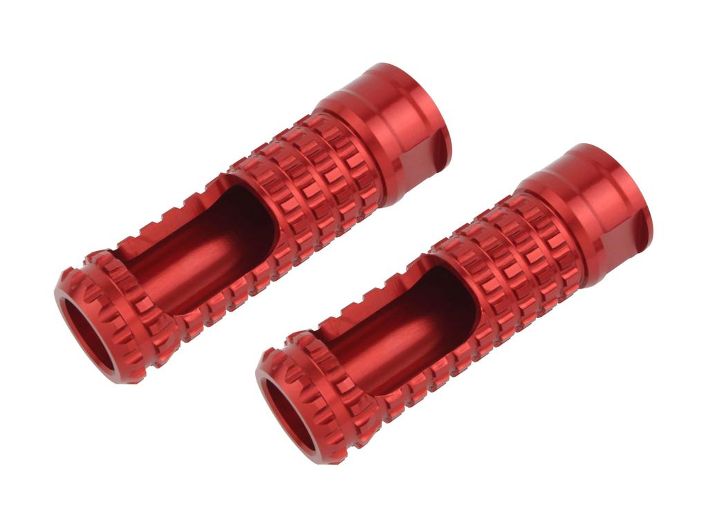 POSH FAITH 906017-02 Motorcycle Supplies, Aluminum Machine Step Bar, Mold, M8 Taps, 2 Pieces, Red