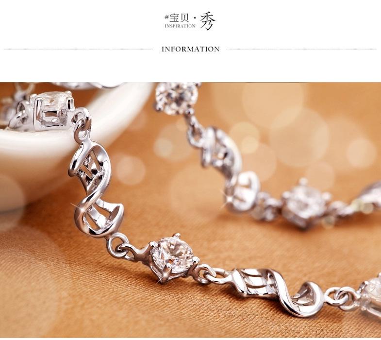 Weihua Temperament Women's Silver-Plated Amethyst Bracelet with Red Bean Charm