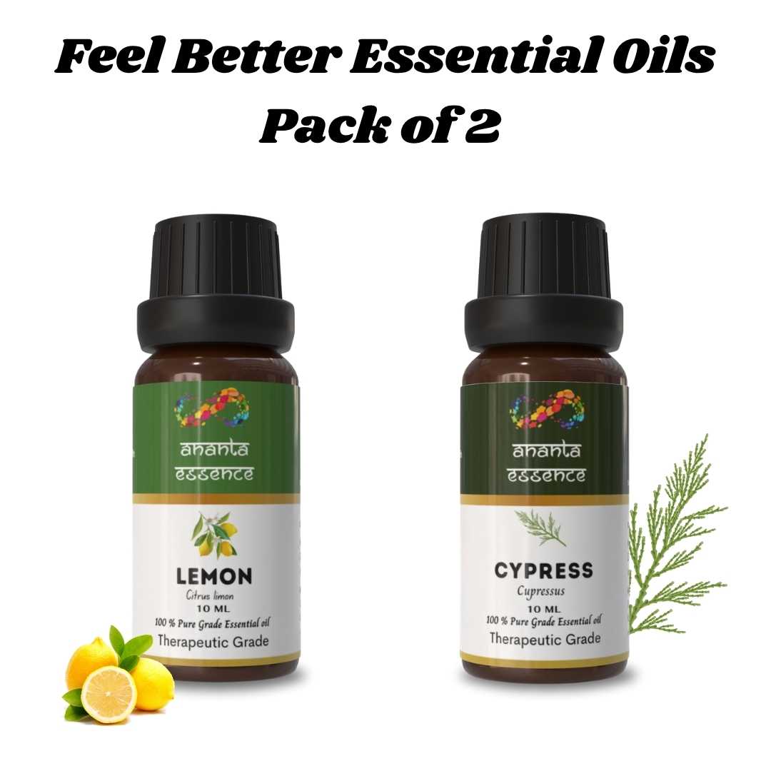 

Ananta Feel Better Essential Oil Combo – Lemon & Cypress Aroma Oils (10 ml × 2) Volume= 10ml