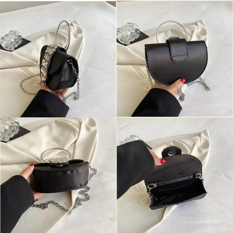 Women's Crystal Bright Satin Bags Night Diamonds Clutch Ring Bags Shoulder Bag Diamond Designer Luxury Wedding Party