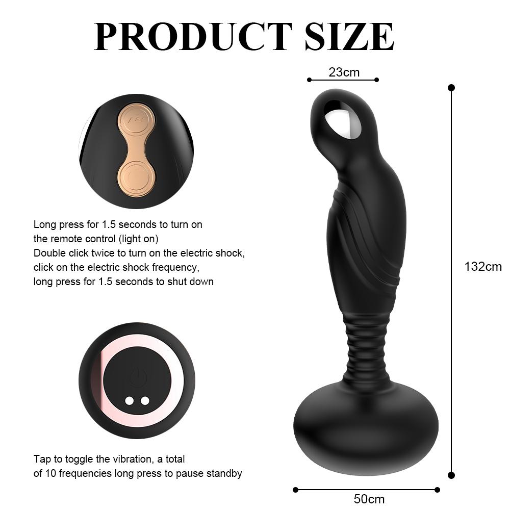 Electric Shock Pulse Man Prostate Massage Vibrators Sex Toy For Men Wireless Rotation Male Anal Butt Plug Stimulator