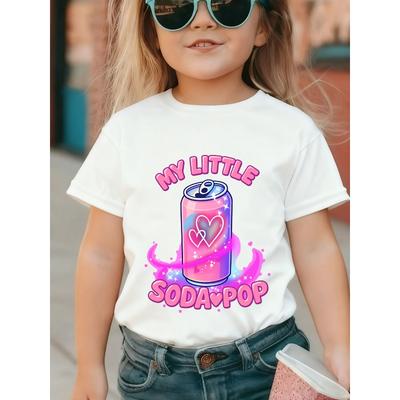 Europäische Größen Mädchen Modisches My Little Canned T-Shirt | Rundhals Kurzarm Frühling Sommer K-Pop Stil Reguläre Passform Leichter Stretchstoff