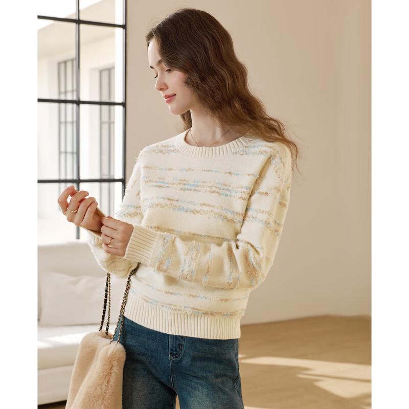 BETU 2026 Winter Daily Commuter Color-Block Knit Sweater