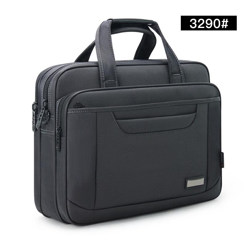 Men's Large Capacity Business Briefcase - Single Shoulder Crossbody Oxford Canvas Laptop Bag for 15.6" Devices.