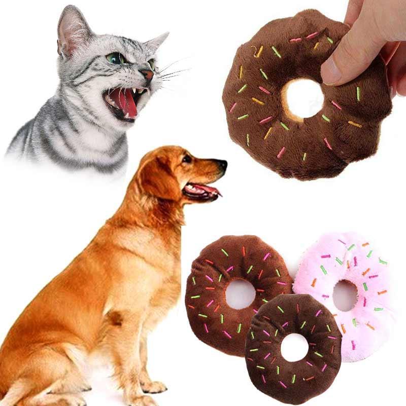 Buy Multicolor Cute Doughnut Shape Pets Squeaky Squeaker Play Toy Puppy