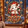 2027 Happy Christmas Decoration Sheep Window Decals Christmas Window Stickers Shopping Mall Showcase Festive Decor