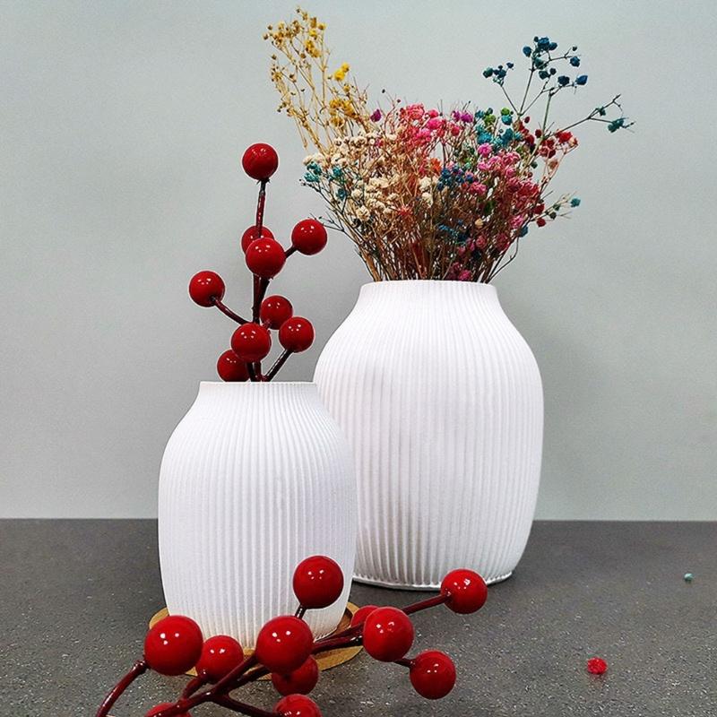 Striped Designs Silicone Vase Molds Makeup Brush Organizers Moulds Suitable for Making Flowerpot and Makeup Brush Holder