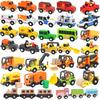 1PC Wooden Magnetic Train Car Locomotive Toy Wood Railway Car Truck Accessories Fit Biro Wooden Tracks Toys for Children Gifts
