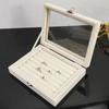 Flannel Lining Ring Storage Box Display Organizer With Cover Jewelry Display Organizer High Capacity Dust-Proof Design
