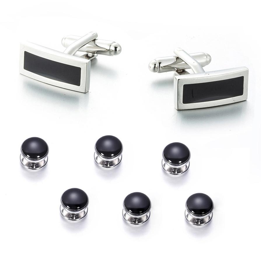 Простые новые прямоугольные пуговицы, французские манжеты для рубашки, мужские запонки routine