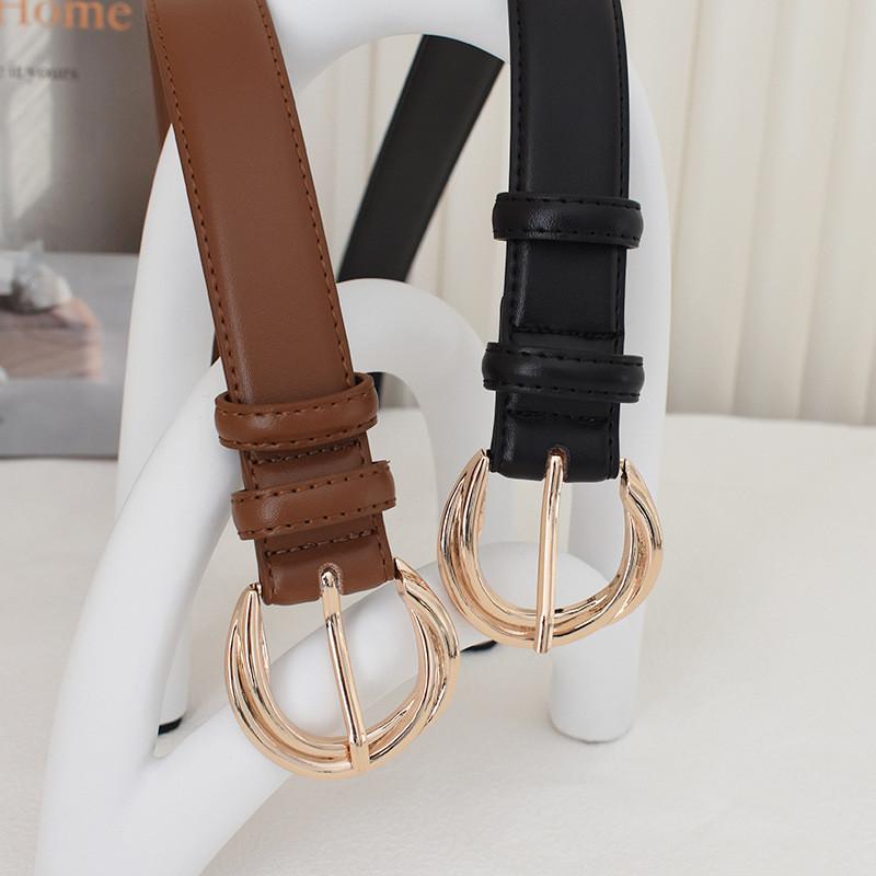 Stylish Black Leather Belt For Women High Quality Genuine Leather Casual Fashion Accessory
