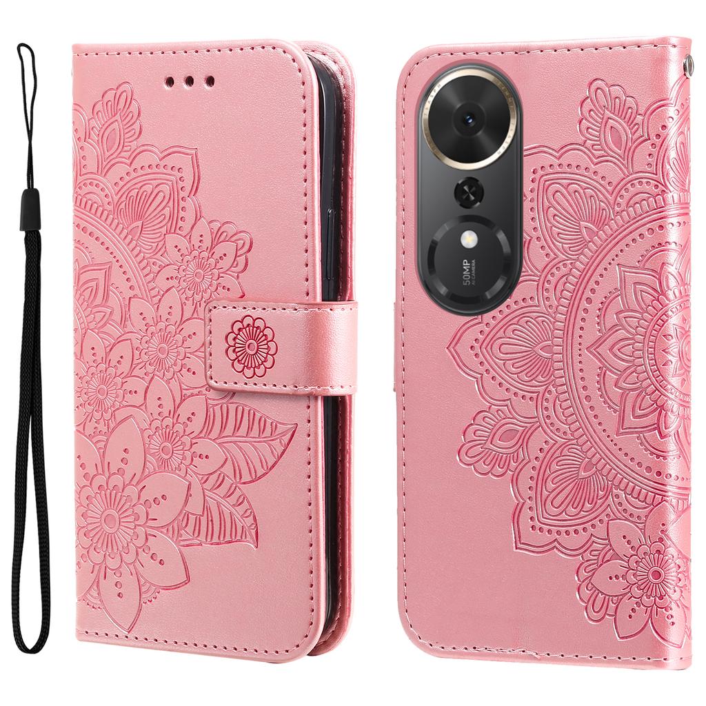 For Honor Play 70 Plus 5G Case Floral Pattern PU Leather Wallet Stand Phone Cover