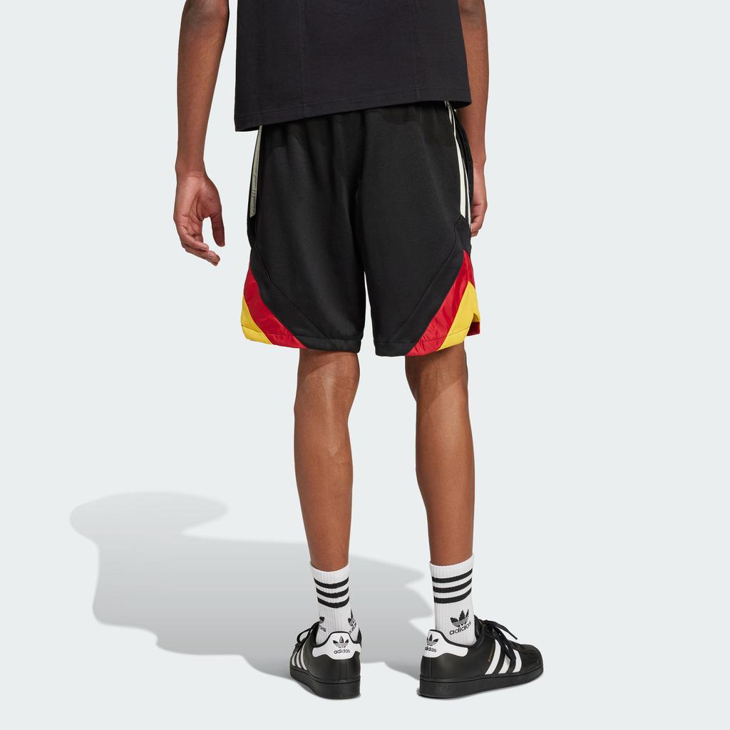 Adidas Originals Germany Euro Cup Retro Drawstring Colorblock Knit Shorts Men Bottoms Black IY7050