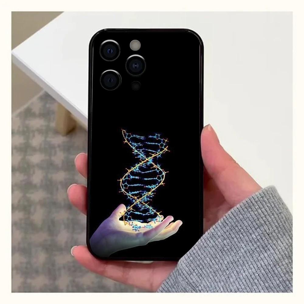 Art Human DNA Gene Biology Phone Case For Apple iPhone 15,14,13,12,11,Pro,X,XS,Max,XR,Plus,Mini Soft Black Cover