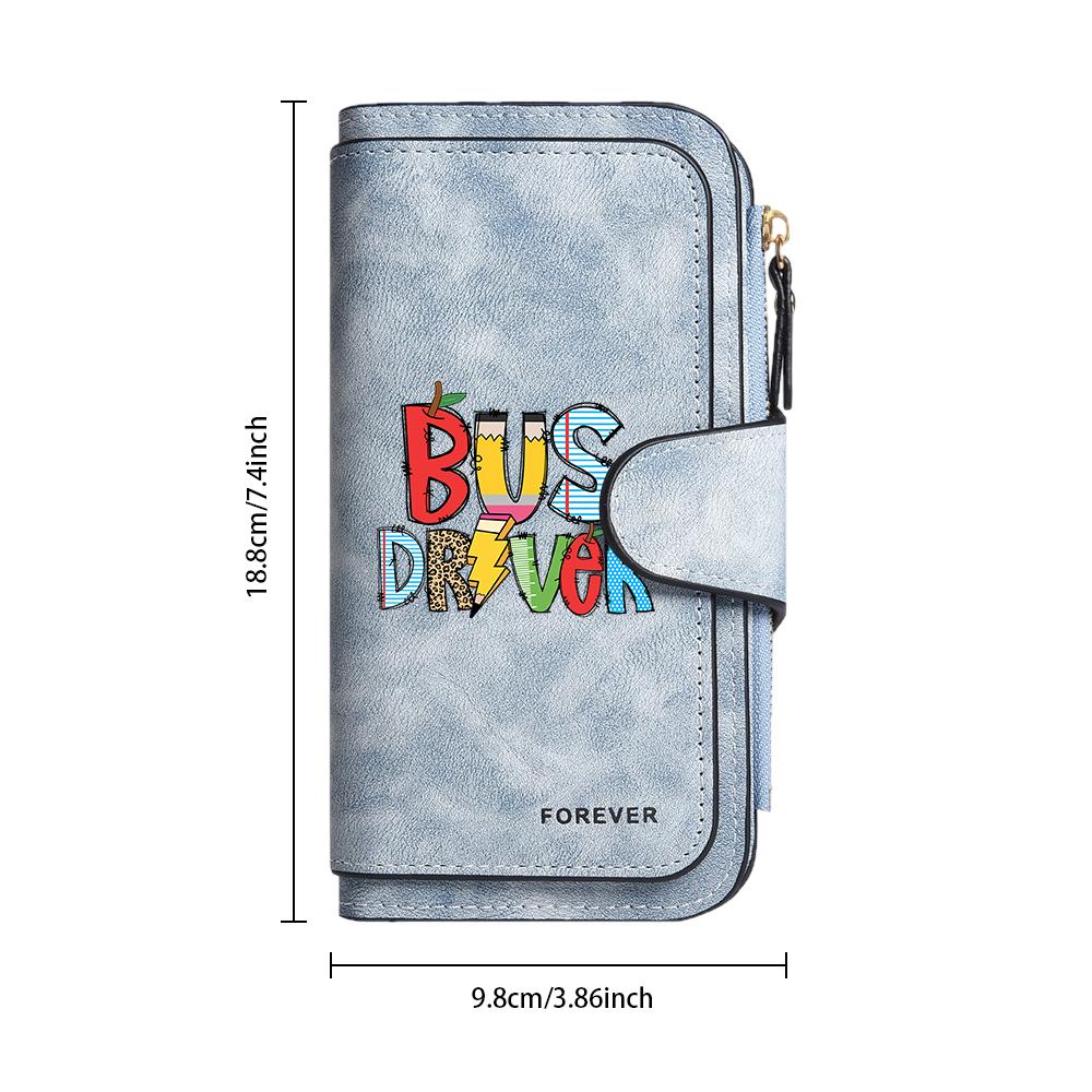Printed Long Wallet for Bus Driver Portable Fashion Purse Forever Durable Card Holder Daily Use