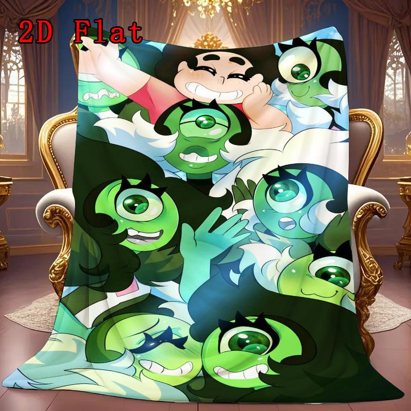 Personajes de Steven Universe Reunión Alegre Patrón Plano 2D Manta de Franela Alta Calidad Todas las Estaciones Calidez y Comodidad Perfecta para Regalos de Navidad.
