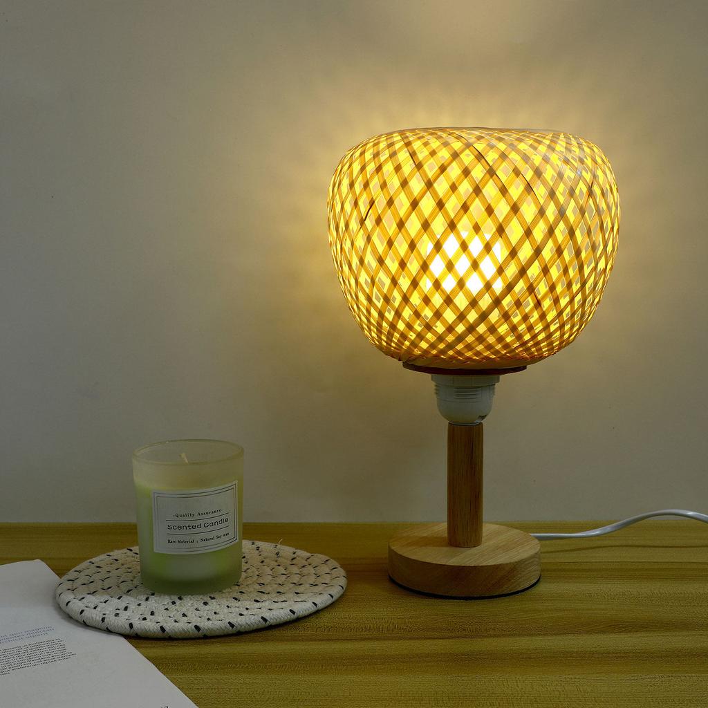 Woven Bamboo Lamp Shade 10cm 4cm Hole Lampshade Rustic Decorative Bamboo Lamp Cover For Table Lamp Chandelier Pendant Light