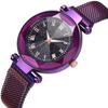 Women Sky Starry Luminous Watch Roman Numerals Quartz Watch Magnet Wristwatch