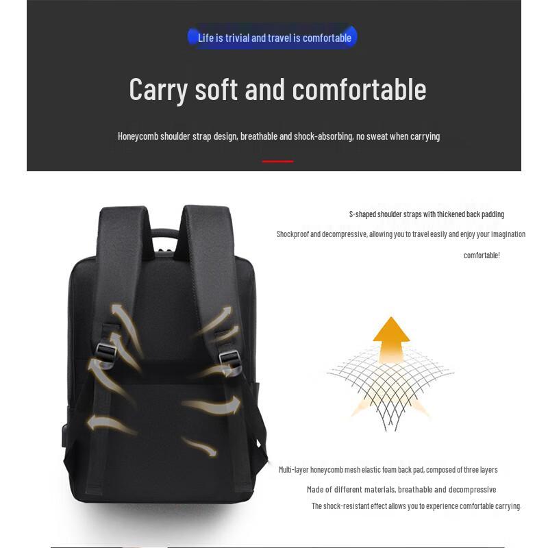 Lingjing Men's 16-inch Business Laptop Backpack