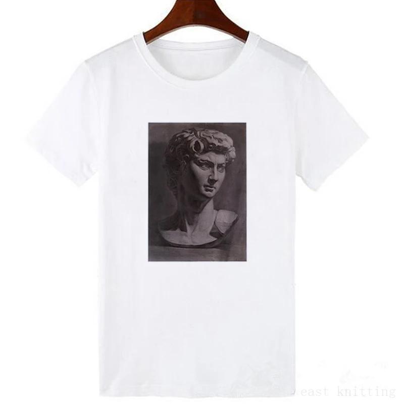 Neuestes Mode David Michelangelo Bedrucktes Grafik-T-Shirt Statue Kaugummi kauend Mode-Print Lustiges Harajuku-T-Shirt