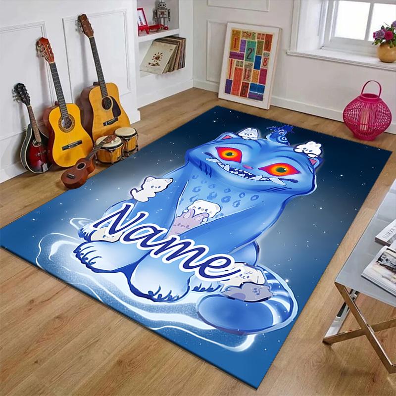 Custom KPop Demon Hunters Mat Personalized Name, Polyester Washable Indoor Entryway Rug, Gift for Christmas, Easter, Thanksgiving Day