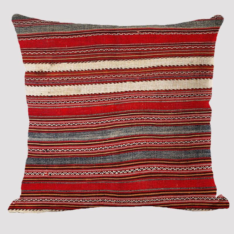 Cuscini in Lino con Fantasie Bohémien Multicolori Stampa Geometrica Etnica Astratta Federe per Cuscini Decorativi Cuscino per Divano del Soggiorno