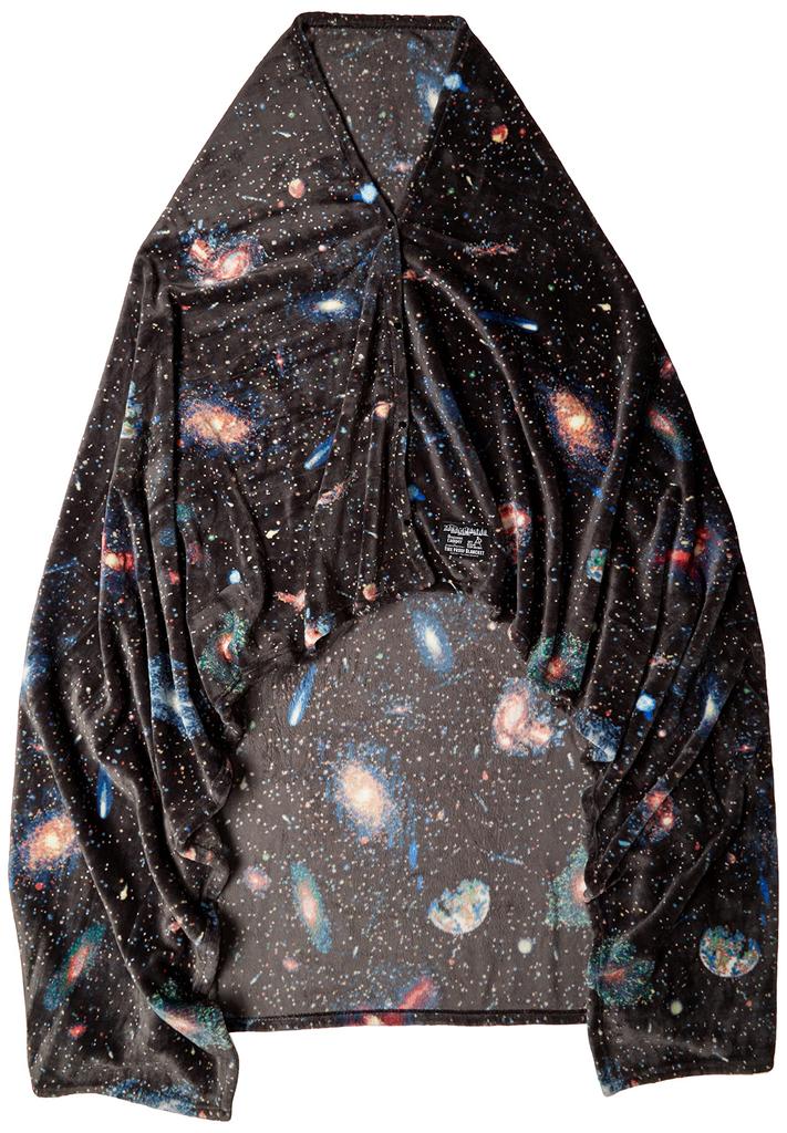 All-over flame-retardant fireproof blanket poncho, size L, space theme