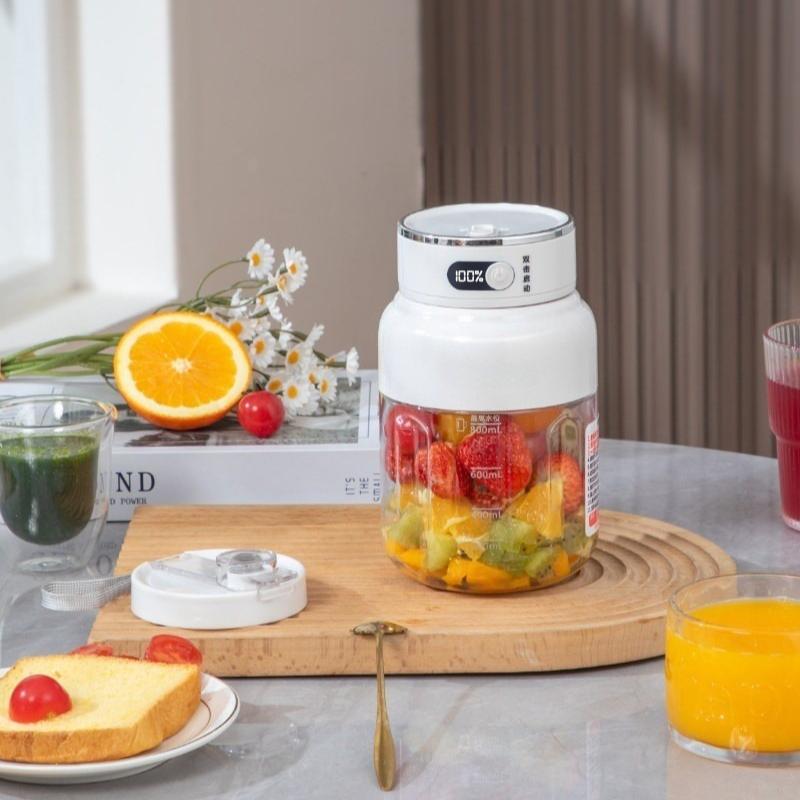 5‑Min Fast Charging Portable Blender Dual‑Lid Blend‑and‑Go Juicer Cup USB Rechargeable for Home Outdoor Camping Trips