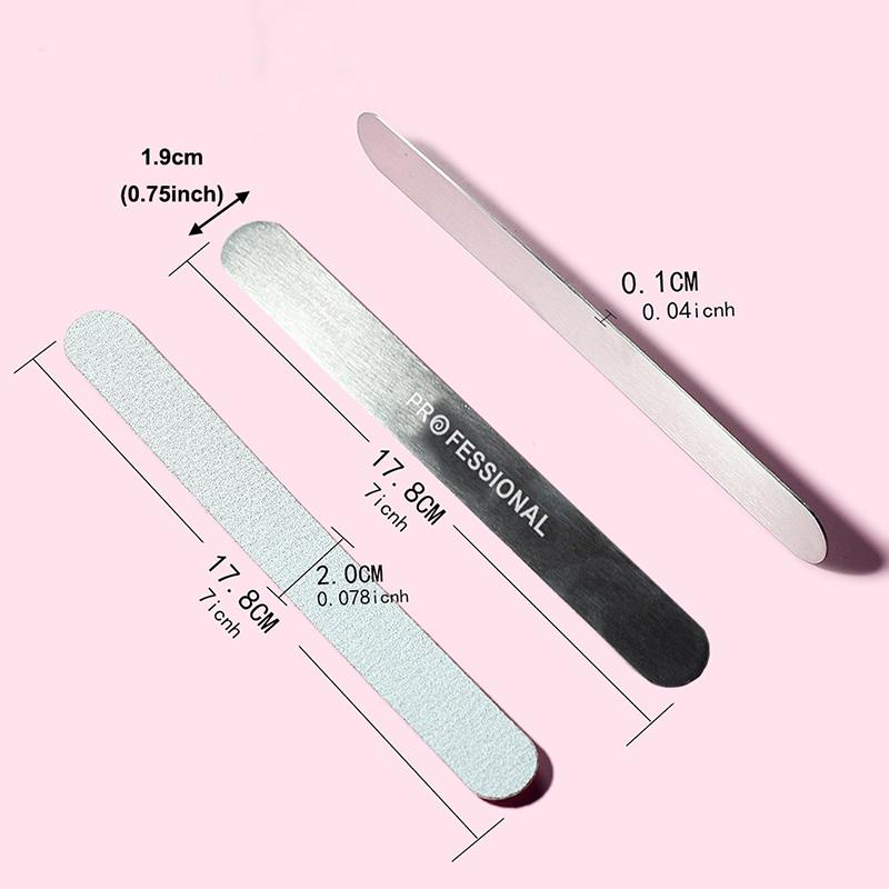 Washable Nail File Gray Straight Replaceable Double Sided Professional Sandpaper Sanding Polishing Tools