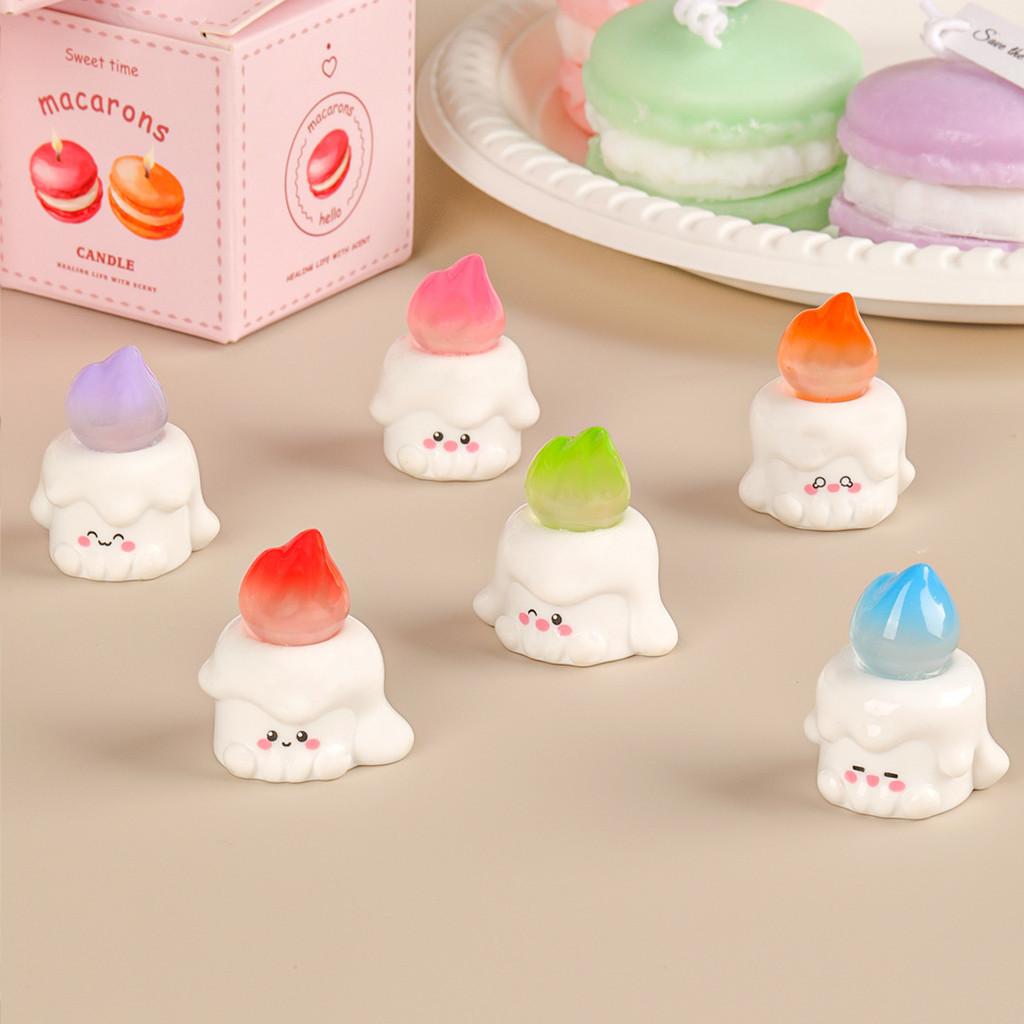 6Pcs/set Multicolors Luminous Candle Miniatures Resin Ornaments Diy Fairy Garden Decoration Moss Terrarium Micro Landscape