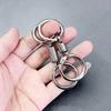 6Pcs Retro Spring Double Ring Keychain Zinc Alloy Anti-Lost Stretchy Key Organizer with Lobster Clasp Multi-functional Tool