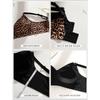 Women S Plus Size Wireless Push Up Backless Leopard Print Bra