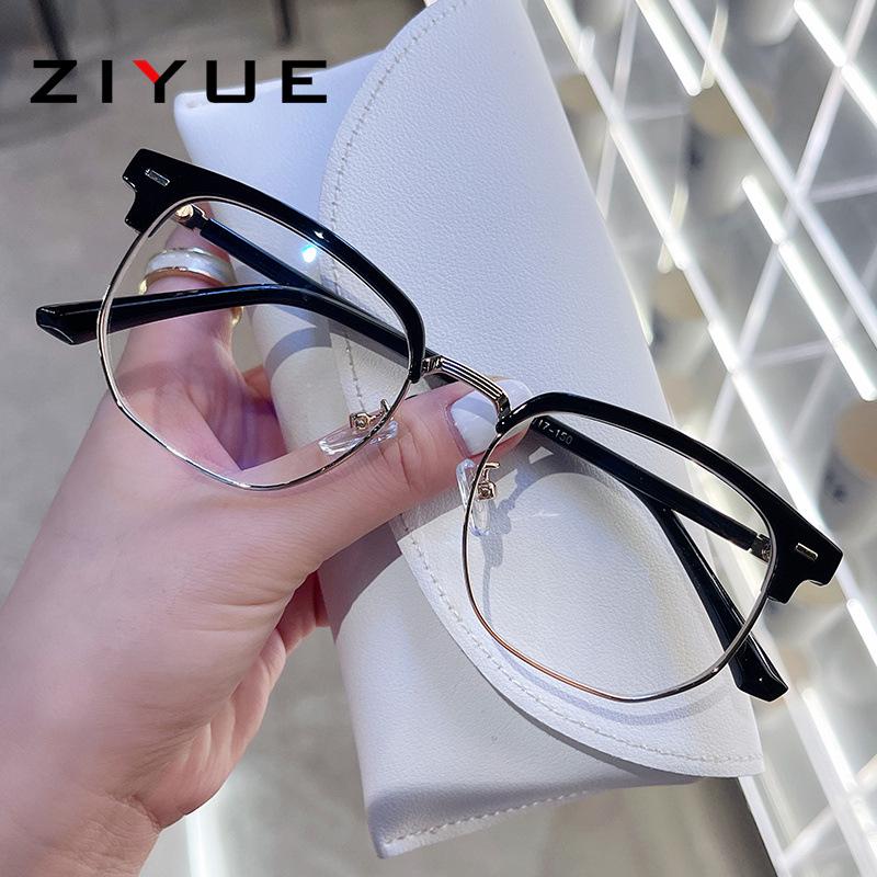 

Ретро черные полуободковые очки с защитой от синего света K9085, готовы для установки рецептурных линз для студентов