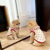 Thin Cat Pullover Cherry Pattern Pet Shirt Cute Cat Flower Edge Vest  Pet Clothing