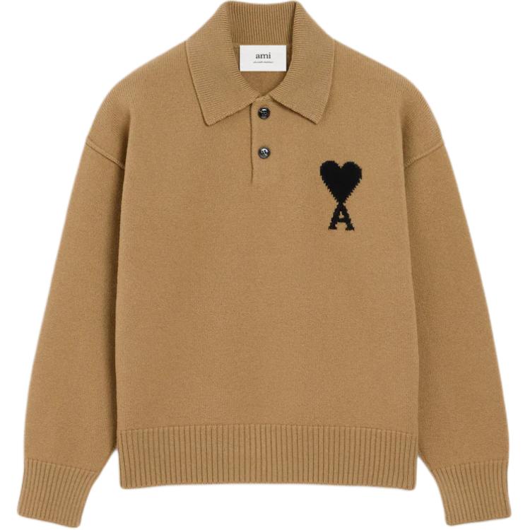 Ami Paris Ami De Coeur Logo Intarsien Strickpullover UPL409-018-288