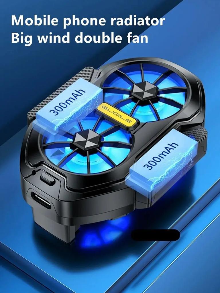 FS01 Dual Fan For Phone Ice Cooling Universal Rechargeable Mobile Phone Cooler, Long Lasting, Stronger Cooling, Air Cooling Fan