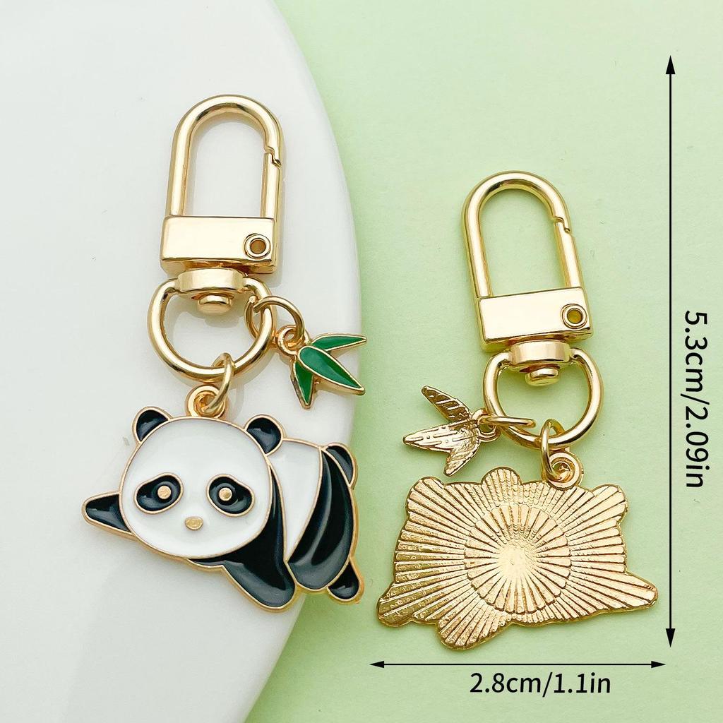 Adorable National Treasure Panda Metal Keychain – Cute & Quirky Cartoon Dāi Méng Panda Keyring Pendant for Men, Women, & Bag Charms.