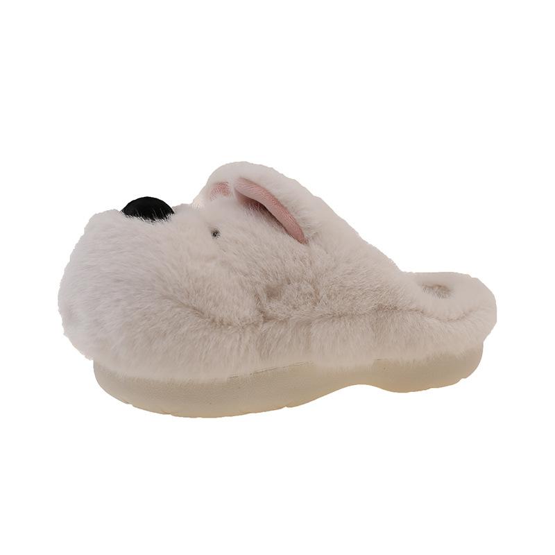 Home cotton slippers women's winter cartoon cute puppy indoor plush warm women's home non-slip cotton mop