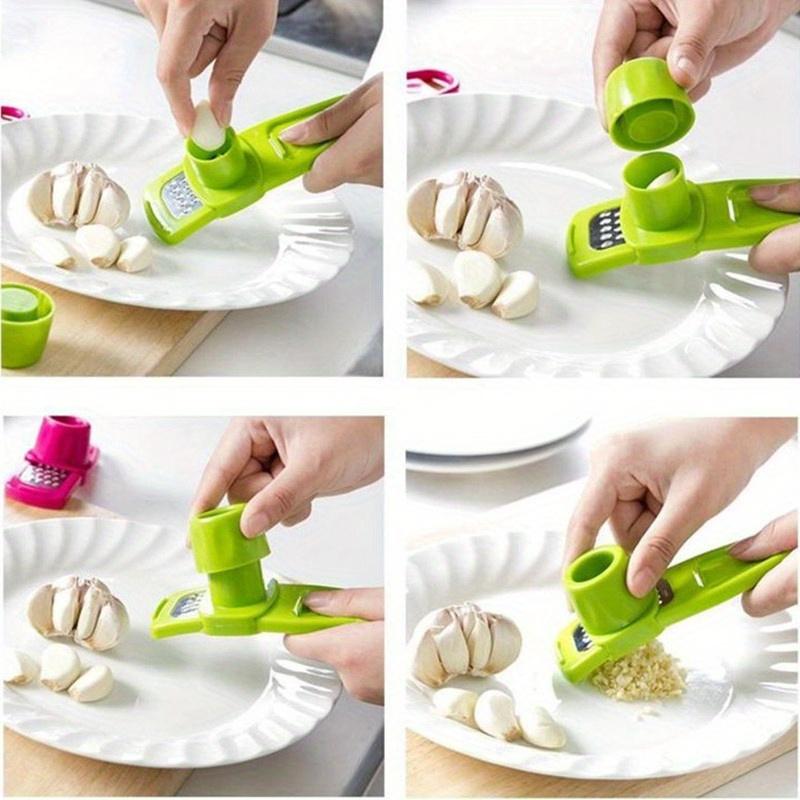 Manual Garlic Peeling Artifact,Manual Multifunctional Ginger Cutter,Plastic Kitchen Grater Grinder,Outdoor Cooking Grinding Tool