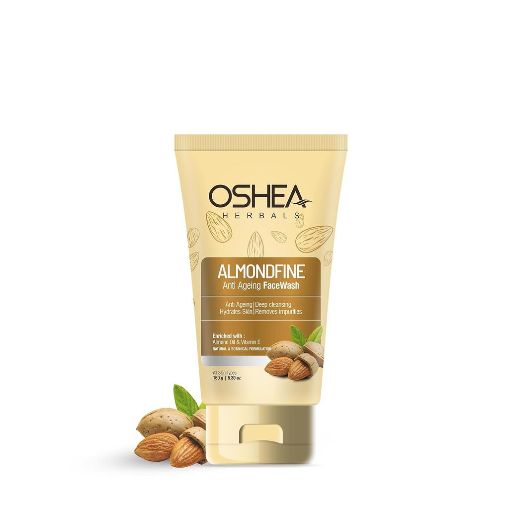 Oshea Herbals Almondfine Anti Ageing Face Wash for All Skin Types with Almond Oil & Vitamin E 150gm